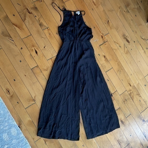 Saks Fifth Avenue Pants - NWT 1st Sight Black Ruffle Jumpsuit wide leg small